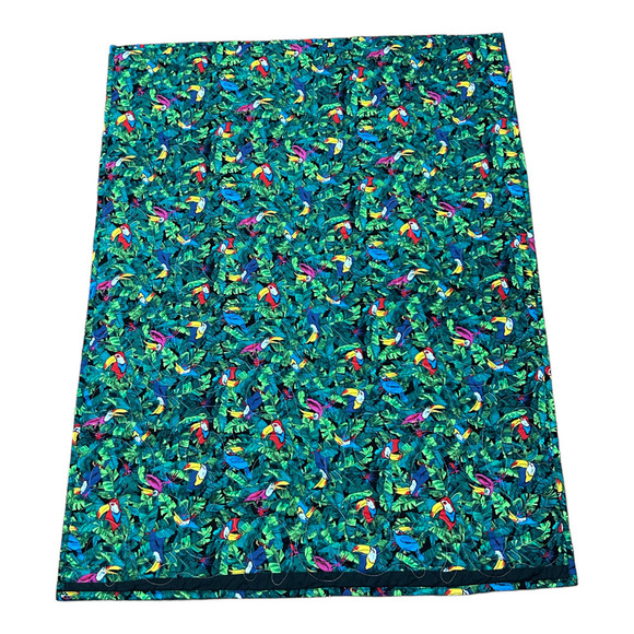 Hanmade Quilted Throw Tucan Bird Quilt Blanket 36" x 48" Tropical Forest - Picture 4 of 16